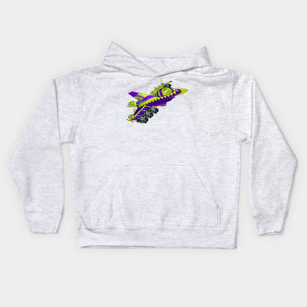 Hyper Hyena Warplane Kids Hoodie by MOULE